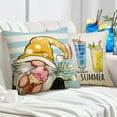 thumbnail image 3 of Hello Summer Vibes Gnome Decorative Throw Pillow Cover 20 x 20 Set of 4, Ice Cream Popsicle Juice Porch Patio Outdoor Pillowcase, Stripes Seasonal Farmhouse Couch Cushion Case Home Decor, 3 of 5
