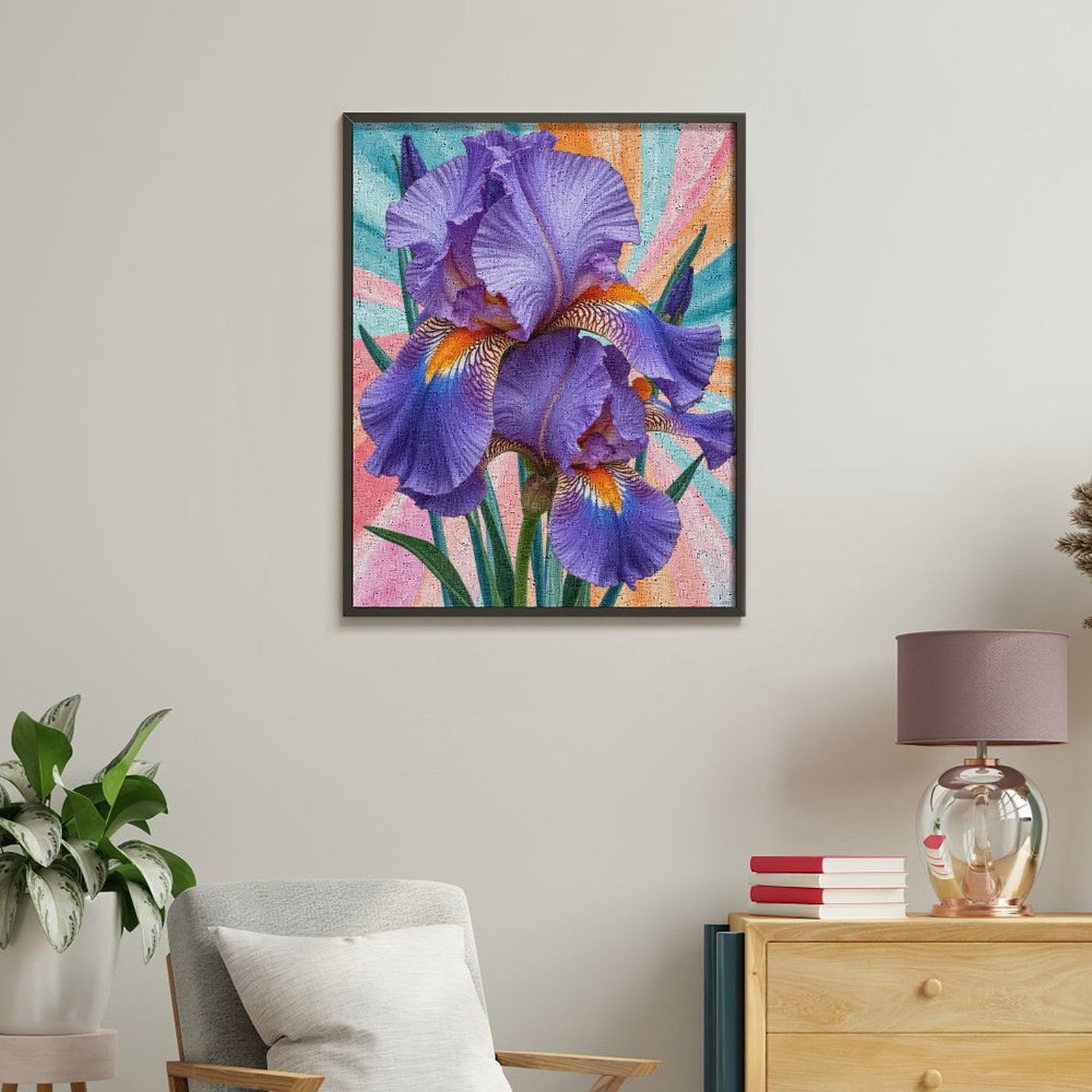 Paint By Numbers Kit for Adults Beginner - DIY Colorful Iris Petals Abstract Art Canvas Painting Kits for Adults, Frameless Paint By Number for Adults for Home Wall Decor 16x20 Inch