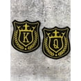 thumbnail image 3 of New, Gold Royal "K" (KING), 1-pc, Metallic Royalty Crest, Size 3.5", Iron-on Embroidered Patch, Patch for Men, Jackets, Hats, and More, 3 of 10