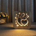 thumbnail image 3 of Lámpara nocturna de corazón de madera YONGSHENG Lámpara LED regalo de San Valentín decoración del hogar, 3 of 5