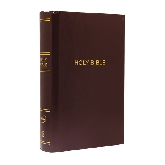 Pre-Owned NKJV, Pew Bible, Large Print, Hardcover, Burgundy, Red Letter Edition (Hardcover) 0718095634 9780718095635