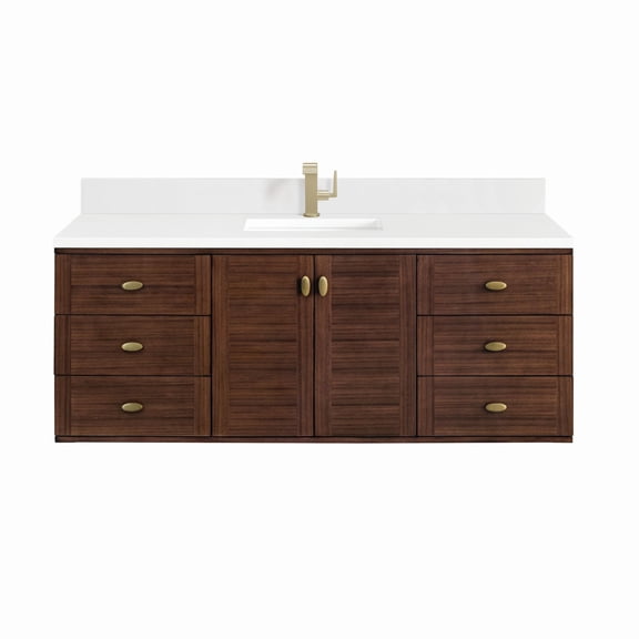 James Martin Vanities 670-V60S-WLT-1WZ Amberly 60" Single Basin Wood Vanity Set -