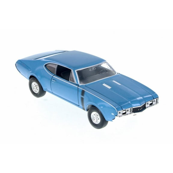 1968 Oldsmobile 442 Hard Top, Blue - Welly 24024 - 1/24 Scale Diecast Model Toy Car (Brand New but NO BOX)