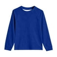 thumbnail image 5 of FUZHIQ Girls Long Sleeve Toddler Boys Girls Autumn Long Sleeve Solid Prints T Shirt Tops Blue for 9-10 Years, 5 of 6