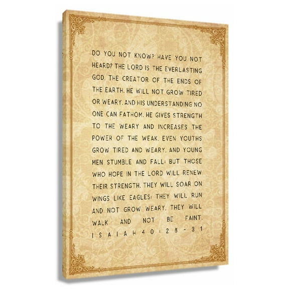 Isaiah 40 28-31 Wall Art Bible Verse Poster For Bedroom Painting Decor Wall Hanging Pictures Prints Canvas Unframed 20×30 in