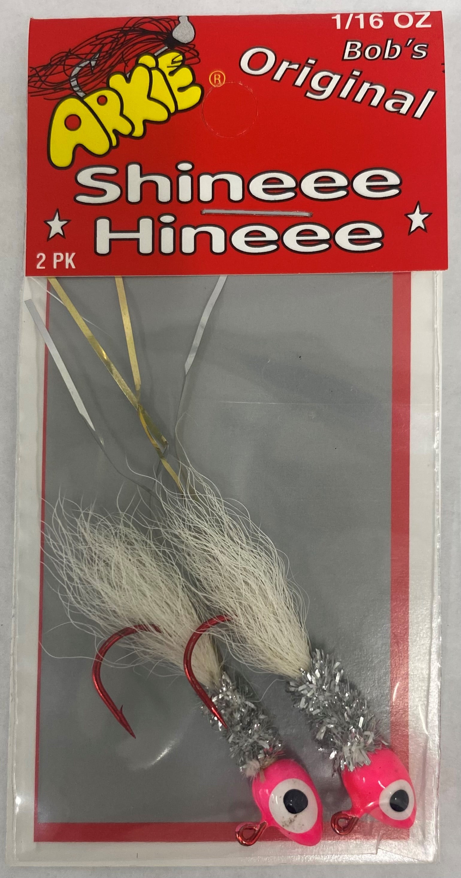 (3 pack) Arkie Lures Original Shineee Hineee Jig, Color Pink & White, Size 1/16 oz.