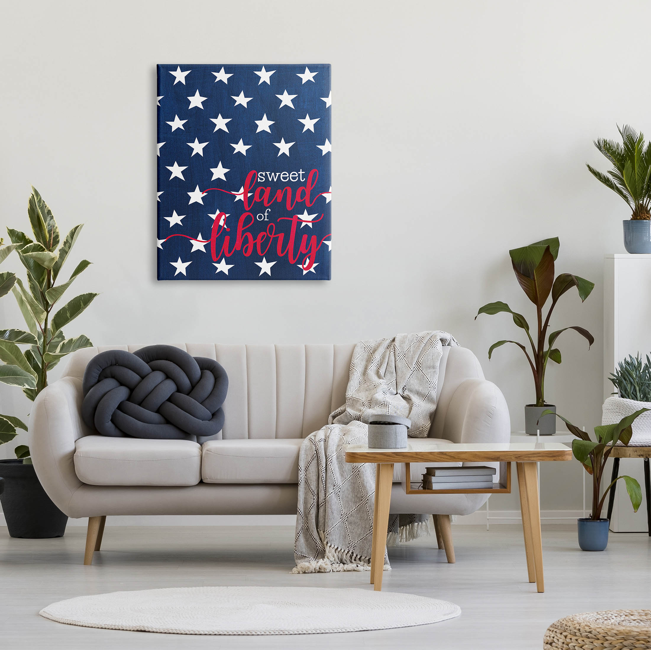 Stupell Industries Sweet Land Of Liberty Americana Graphic Art Gallery Wrapped Canvas Print Wall Art, Design by Alli Rogosich