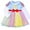 Rainbow tulle, variant on WIBACKER 1-6Y Girls Snow Princess Costumes Dresses with Cape Kids Fancy Dress Up for Halloween Party Cosplay Christmas - 1PCS