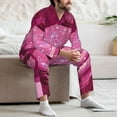 thumbnail image 7 of Logiee Sparkling Pink Toilet Print Mens Long Sleeve Pajama Set,Notched Collar Pajamas for Men, Men's Sleepwear,Mens Sleepwear with Pockets & Button Down-XX-Large, 7 of 7