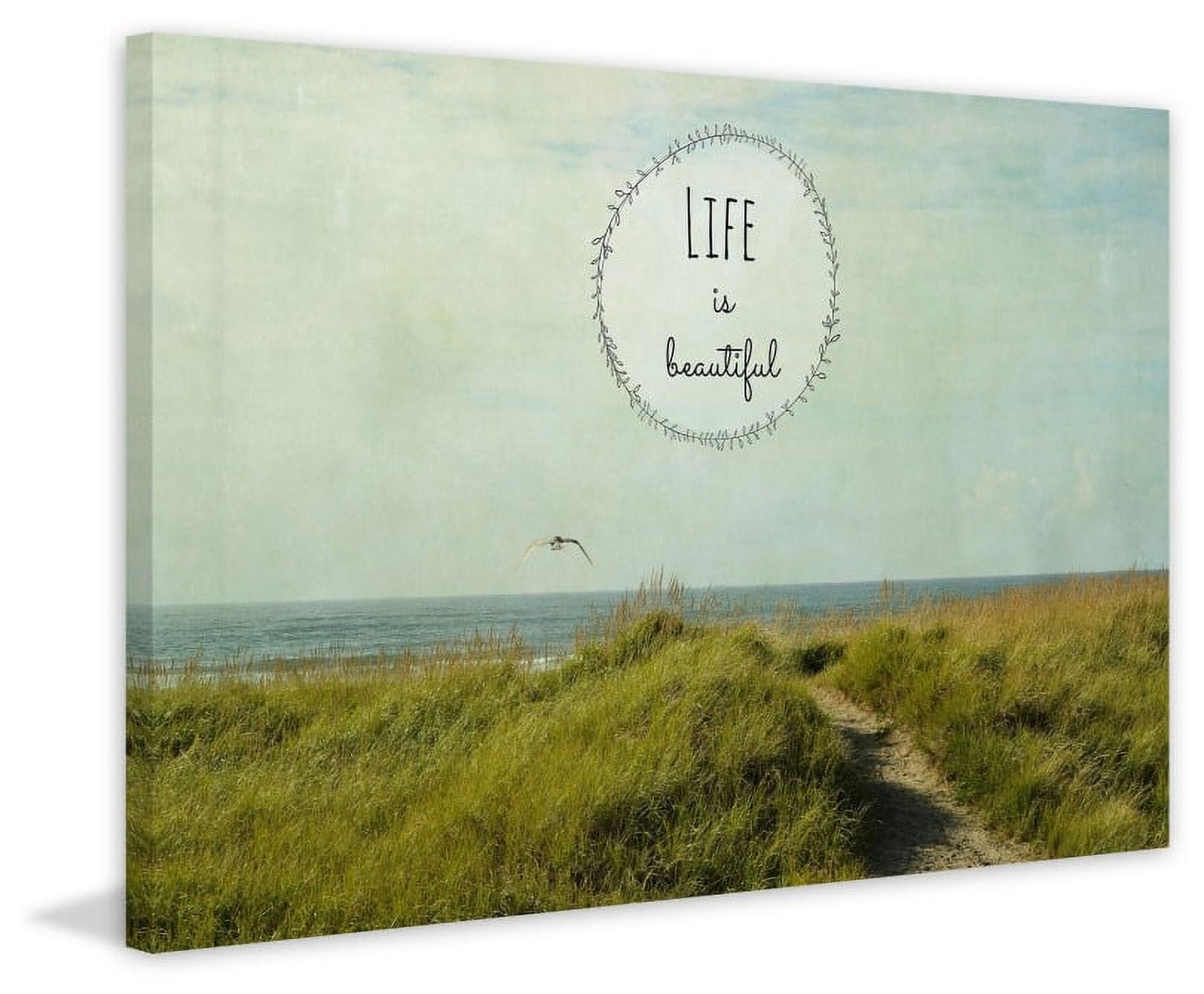 "Life Is Beautiful 2 Text" Painting Print on Wrapped Canvas