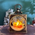thumbnail image 2 of BSJJY Christmas Snow Globe Lantern, Battery Operated Lighted Swirling Glitter Water Lantern, Sparkling Crystal Circle Around The Snowman Families Tabletop Lantern for Xmas Home Decor,Elk, 2 of 2
