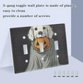 thumbnail image 3 of Yayeee Toggle Light Switch Wall Plate 2-Gang 4.56"x4.48" Decorative Outlet Cover, White Halloween Dog, 3 of 7