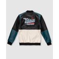 thumbnail image 5 of Men's Jonadab Vegan Leather Racing Jacket - Black/Teal, Small, 5 of 5