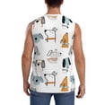thumbnail image 4 of Haiem Men's Puppy Print Tank Tops Summer Sleeveless Cut Off Workout T-Shirts Fitness Vest Athletic Undershirts-, 4 of 8