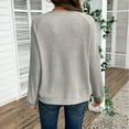 thumbnail image 6 of Womens Long Sleeve Shirts Fall Fashion 2026 Patchwork Button Up V Neck Sweatshirt Casual Pullover Tops (S, Beige), 6 of 6