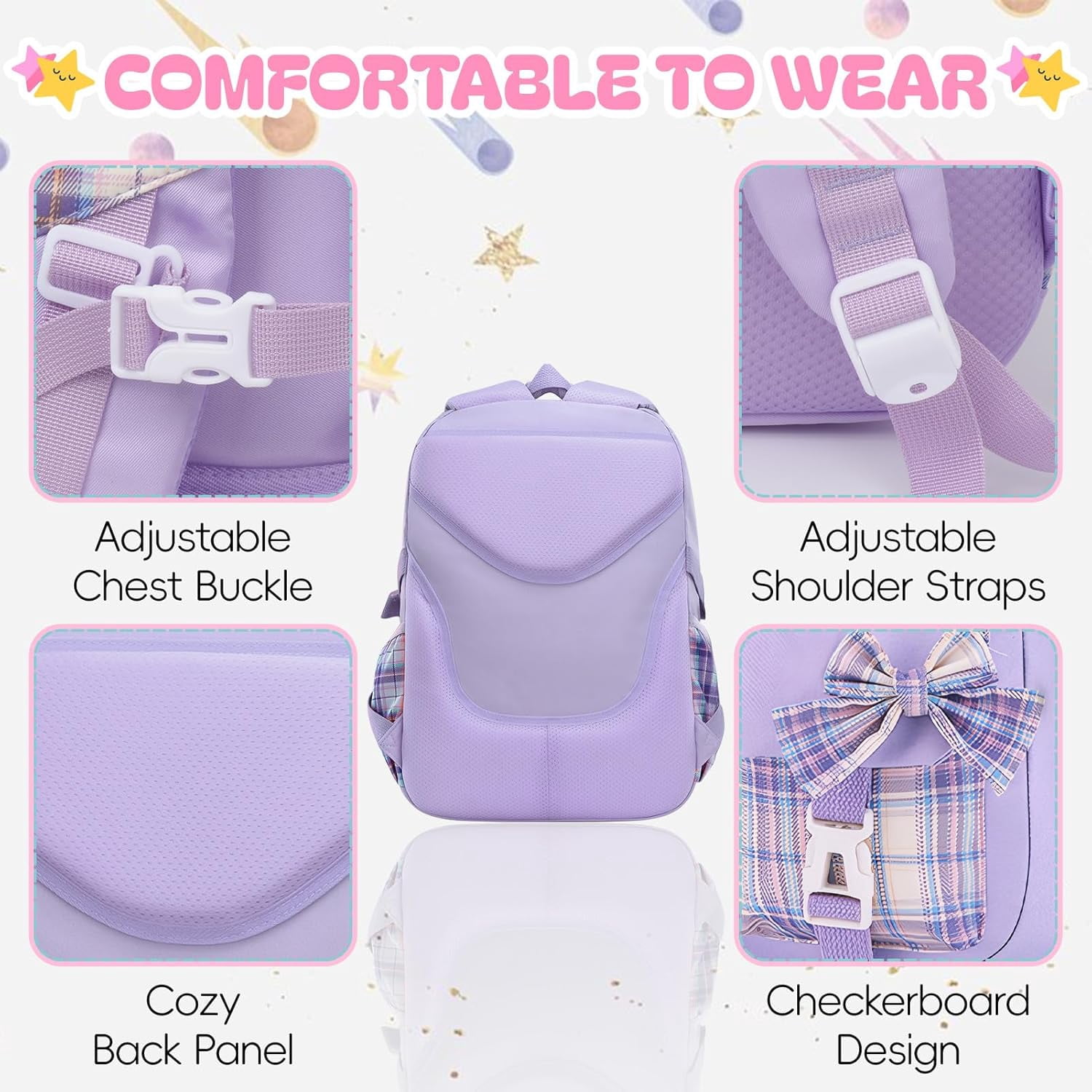Gynky School Backpack for Teens Girlish School Bags for Middle School Students Book Bag for Elementary Primary Kawaii Backpack