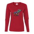 thumbnail image 2 of Colorful Dachshund Is My Spirit Animal Lover Womens Graphic Long Sleeve T-Shirt, Red, 2XL, 2 of 3