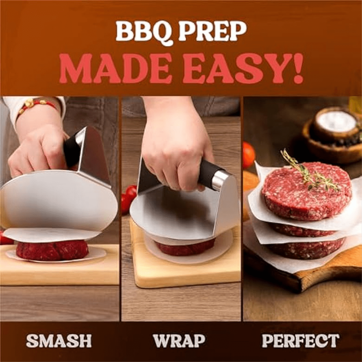 Smash Burger ,Hamburger Smasher Tool for Griddle, Stainless Steel Ham Patty ,Grill Smashburger