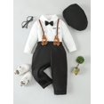 thumbnail image 4 of Baby Boy Long Sleeve Shirt And Overalls Set+Hat, 4 of 5