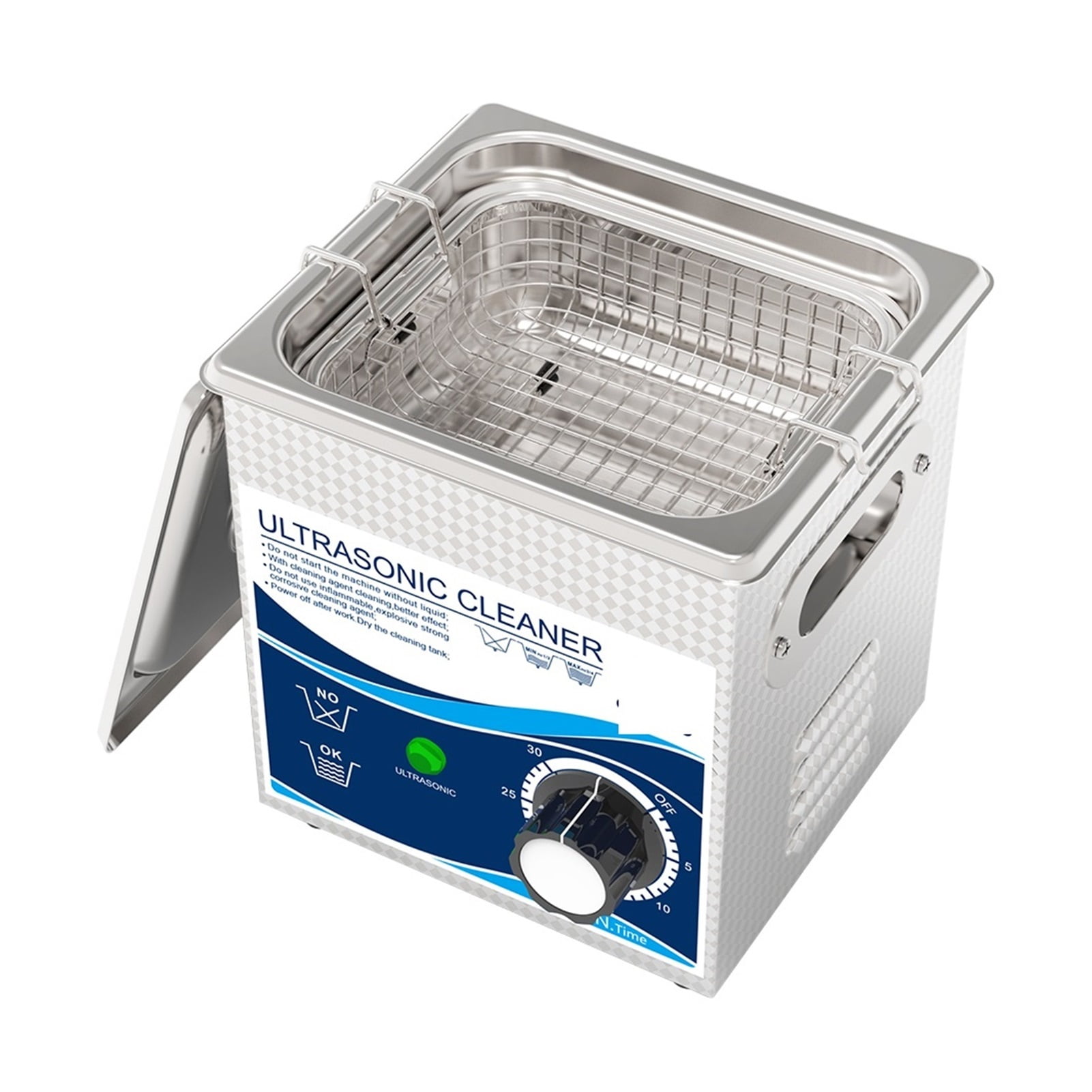 1.3L 120W Ultrasonic Cleaner For Glasses Jewellery Watches Spare Part Oil Rust Injector Fuel Nozzle Spark Cleaning ,Strong Cleaning