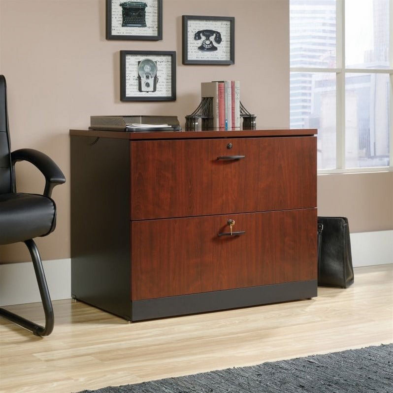 Home Square 2-Piece Set with File Cabinet & Executive Desk in Classic Cherry - image 5 of 16