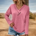 thumbnail image 2 of EDFBUYKRS Women's and Women's Plus Pleat Neck Shirt with Long Sleeves, Sizes L, 2 of 6