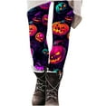 thumbnail image 7 of Feancey Vintage Leggings for Women Funny Pumpkin Print Yoga Pants Halloween Casual High Waisted Workout Tights Buttery Soft Stretch Skinny Pants Multicolor S, 7 of 7