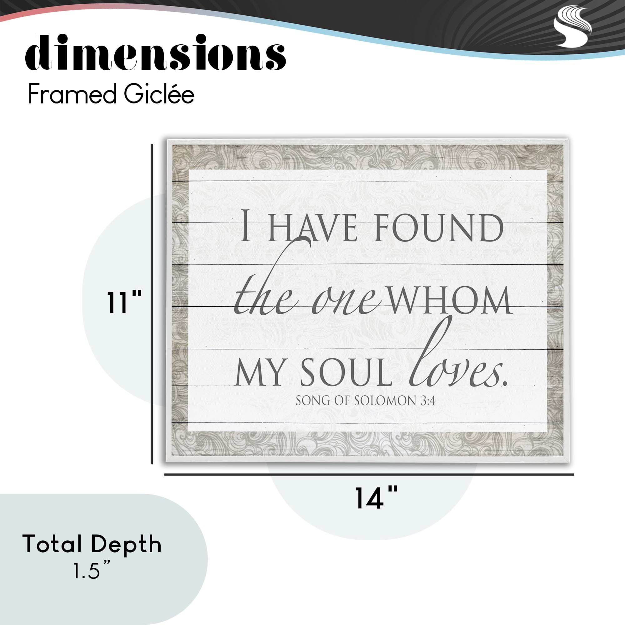Stupell Industries The One Whom My Soul Loves White Framed Giclee Art, design by SD Graphics Studio