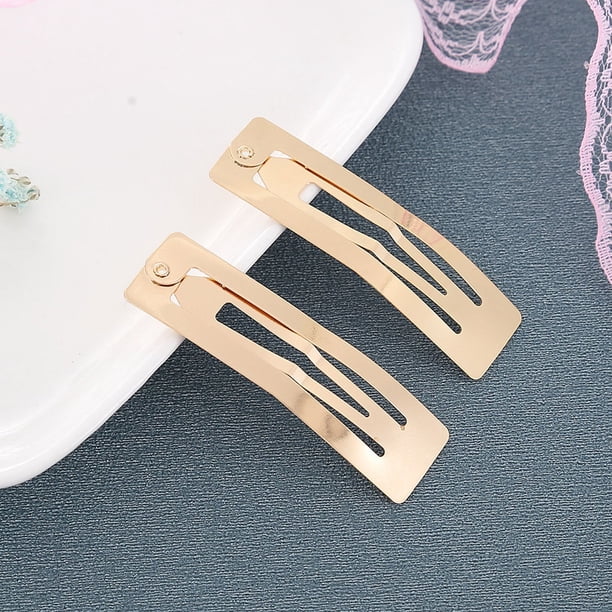 Clip cuadrado de 6/7/8 cm, clip BB, lazo dorado, accesorios para el cabello, material para horquillas de bricolaje, fácil de usar