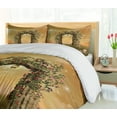 thumbnail image 5 of Ambesonne Roses Duvet Cover Sets, Garden Art with Floral Fence, 2-King, Pale Brown and Green Brown, 5 of 7