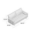 thumbnail image 2 of ZARKEA- 58" Upholstered Mid-Century Modern Faux Leather Square Arm Brown Sofa Loveseat, 2 of 6