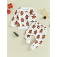 thumbnail image 3 of 0-3Y Toddler Baby Boys Girls Christmas Clothes Sets 6M 12M 18M 24M 3Y 2pcs Long Sleeve Gingerbread Print Sweatshirt Tops Drawstring Pant, 3 of 9