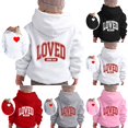 thumbnail image 6 of Kids Hoodies Valentine's Day Long Sleeve Hooded Sweatshirt Letter Print Lightweight Black 6 Years-7 Years, 6 of 6