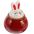 thumbnail image 2 of Ceramic Jar Bunny Shape Ceramic Cookie Jar Kitchen Tea Canister Food Storage Jar, 2 of 6