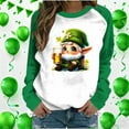 thumbnail image 1 of Xuyuer St. Patrick's Day Sweatshirt for Women Irish Shamrock Pullover Shirts Tops Raglan Sleeve Lucky Leaf Clover Shirt, 1 of 7