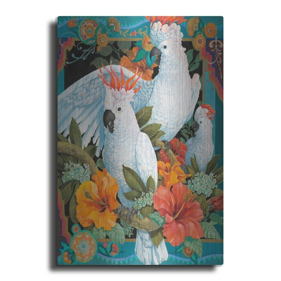 Luxe Metal Art 'Tropical Trio' by David Galchutt, Metal Wall Art, 16"x24"