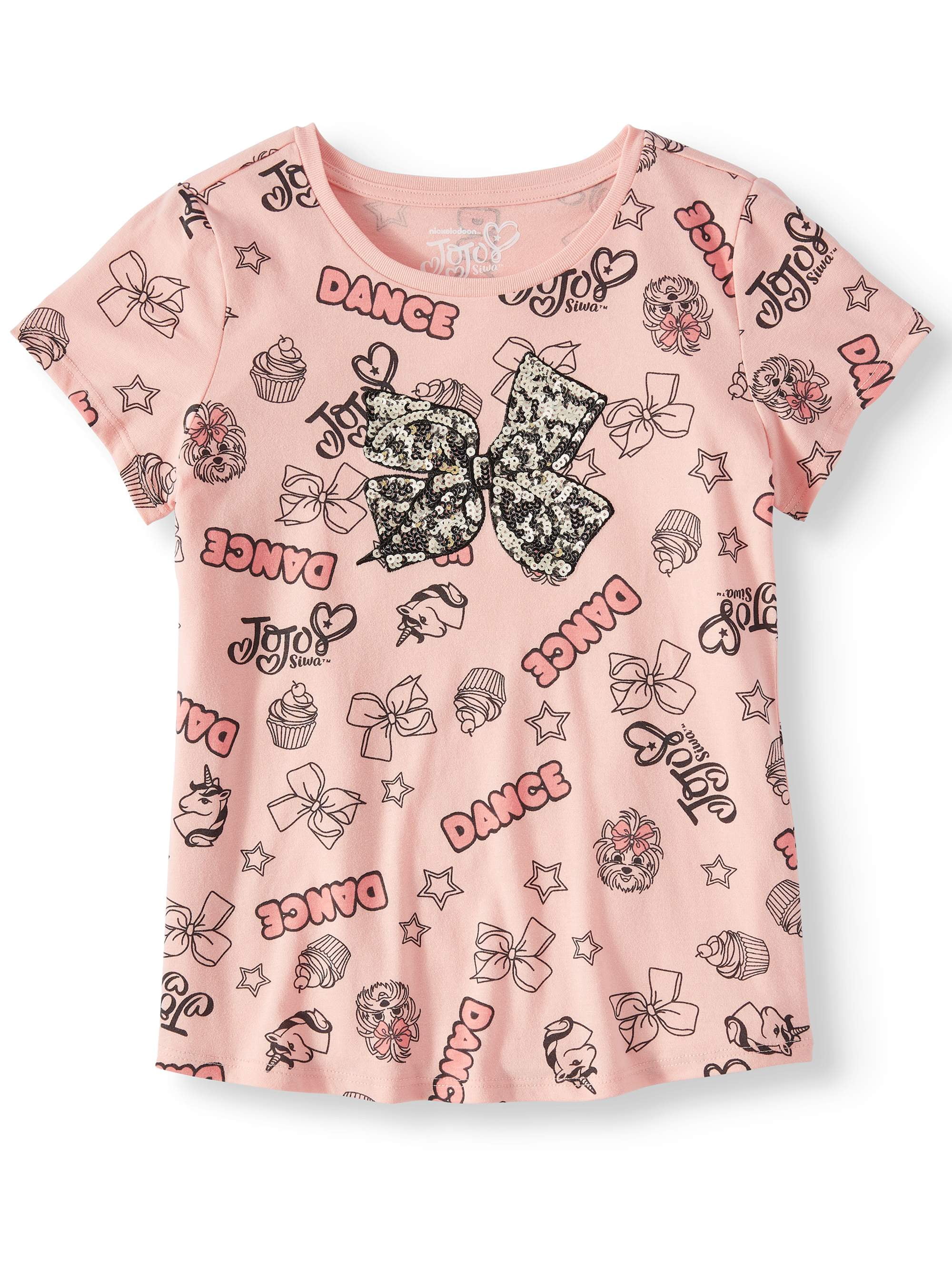 Nickelodeon JoJo Siwa All-Over JoJo Icon Bow Graphic T-Shirt (Little