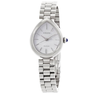 CITIZEN Women's Chandler Watch, Grey Dial, Gold Leather Strap