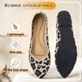 thumbnail image 3 of MATEPROX Women's Casual Flats Shoes Comfort Slip on Knit Dress Round Toe Ballet Shoes-Leopard, 3 of 8