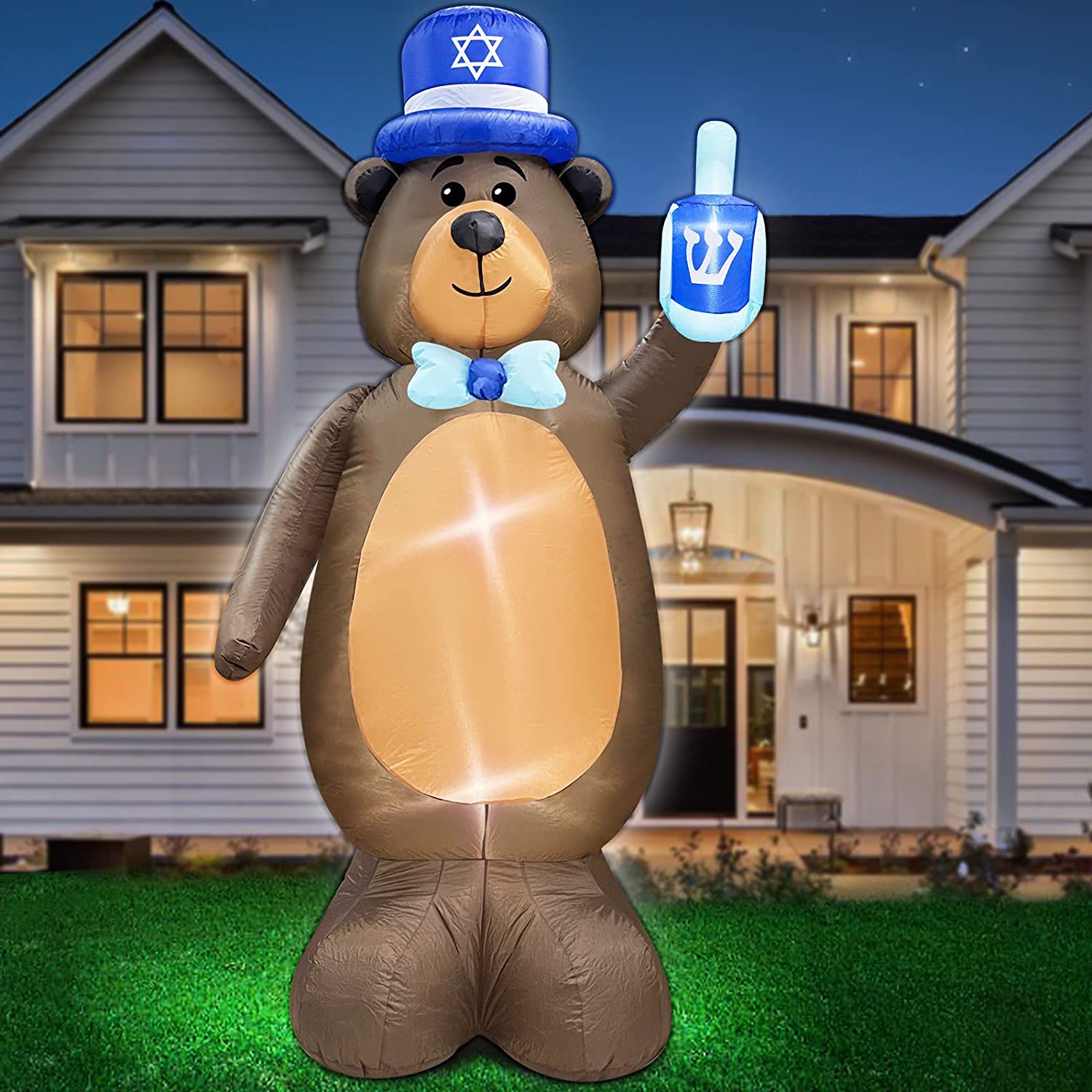 Jcwfuno 6 Foot Tall Hanukkah Dreidel Inflatable Hanukkah Decorations