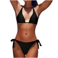 thumbnail image 2 of ylioge Bikini Sets for Women Two Piece High Waisted Swimsuits Ladies Trendy Solid Push Up Halterneck Tankini Tops Thongs Beach Bathing Suits, 2 of 6