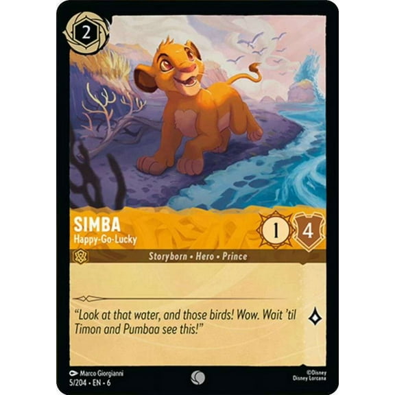 Disney Lorcana Azurite Sea Common Simba - Happy-Go-Lucky #5