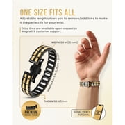 MagnetRX® Magnetic Bracelets for Men - EllipseMAX 5X Strength 5,000 Gauss Magnets - Premium Titanium Mens Magnetic Bracelet & Adjustable Length (Black/Gold)