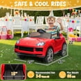 thumbnail image 2 of UBesGoo 12V Kids Ride on Car Toys, Licensed Porsche Cayenne Powered Electric Car for Kids, Parent Remote Control, Red, 2 of 9