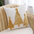 thumbnail image 1 of Fatty Farmer Square Throw Pillow Cover Christmas Tree Tufted Woven Pillowcase Soft(Yellow,18"x18"), 1 of 3
