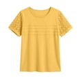 thumbnail image 4 of Lzobxe T Shirts for Women Summer Casual Solid Short Sleeve Blouse,Sizes S-2XL, 4 of 5