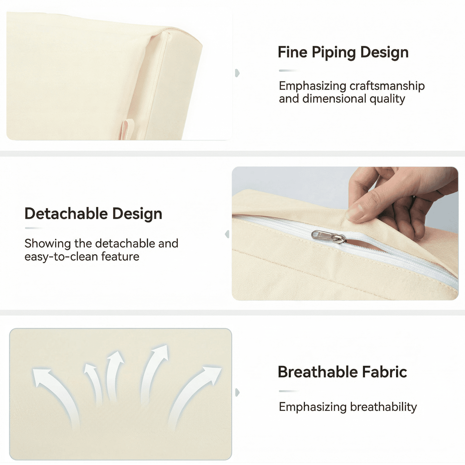 Naturoasis Outdoor Chair Cushions -21.7x20.3x24,3,4-Set Deep Seat Patio Cushions with Removable Cover,Waterproof & Fade Resistant Replacement for Wicker Chair, Loveseat,Beige