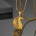 thumbnail image 4 of Jewmon Norse Viking Wolf Moon Necklace 316L Stainless Steel Pentacle Celtic Knot Pendant Chain Irish Jewelry for Men, 4 of 7