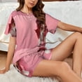 thumbnail image 4 of Sikiie Puppy Peeking Through Pink Womens Pajama Sets Short Sleeve Top With Pants Sleepwear 2 Piece Lounge Set-, 4 of 6