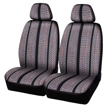 Auto Drive 2PC Truck Seat Cover Saddle Blanket, Woven Polyester Brown - Universal Fit, 2102SC082